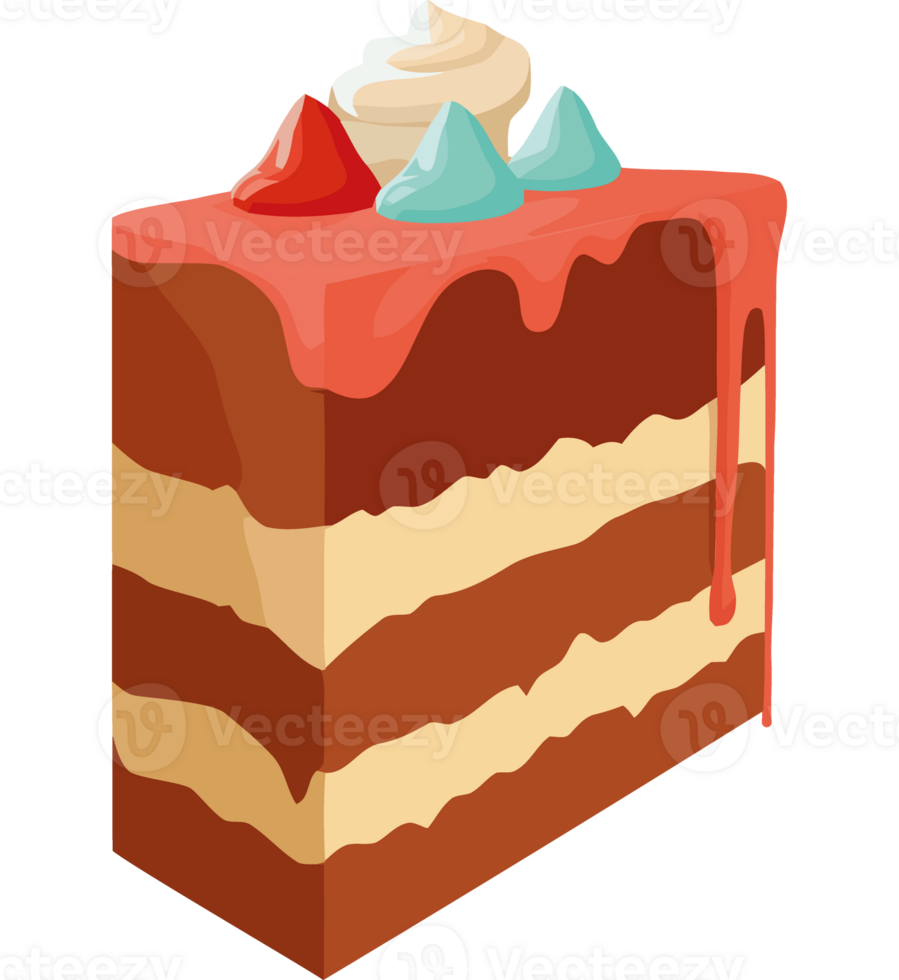 Cake icon with icing and sprinkles png