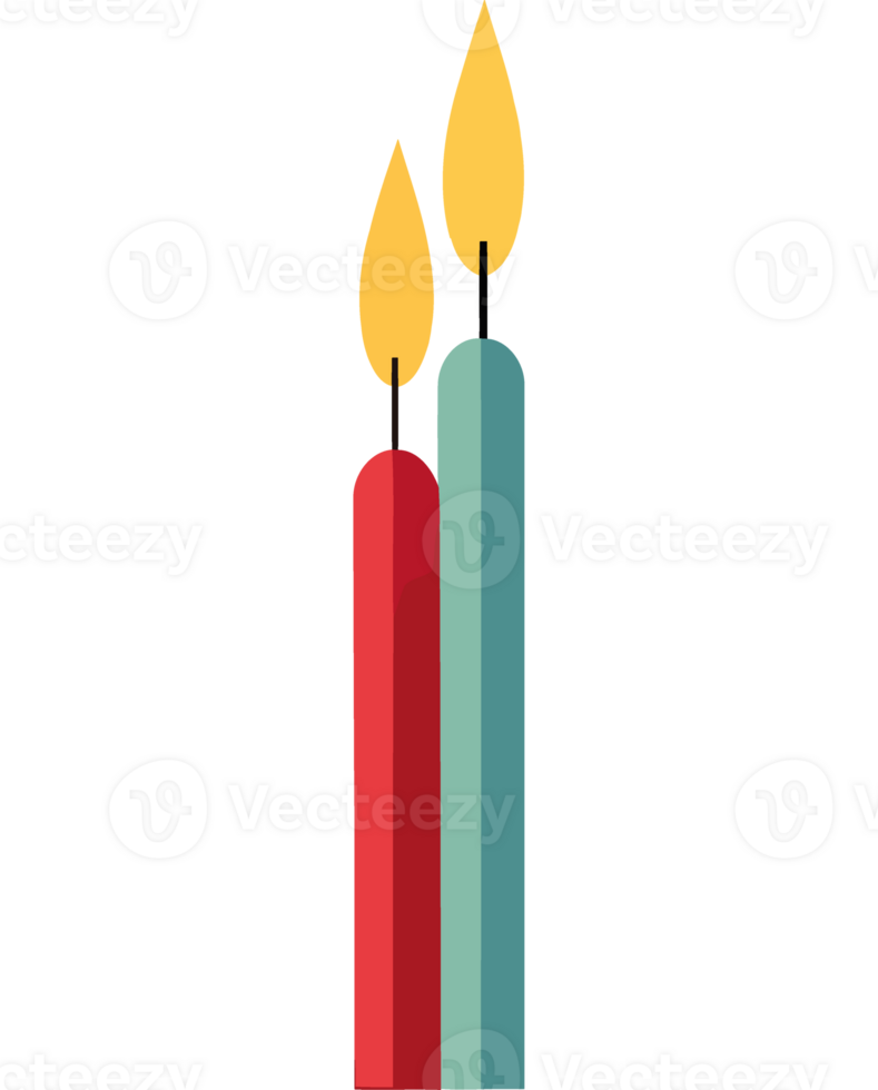 Two candles with one lit on each side png