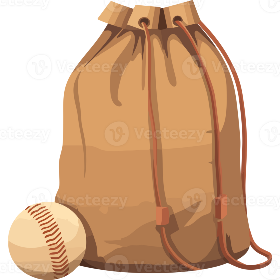 A bag with a baseball and a ball png