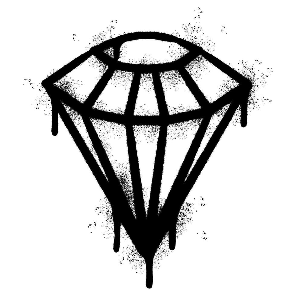 Spray Painted Graffiti diamond Sprayed isolated with a white background vector