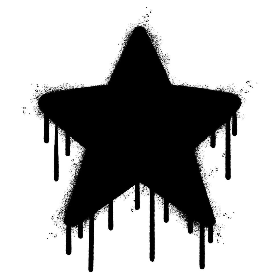 Spray Painted Graffiti star icon isolated on white background. vector