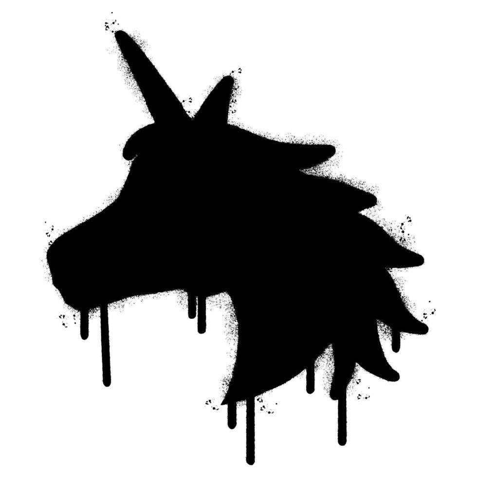 Spray Painted Graffiti unicorn icon Sprayed isolated with a white background. vector