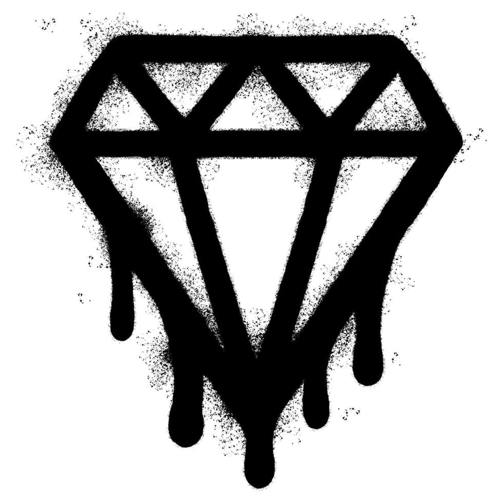 Spray Painted Graffiti diamond Sprayed isolated with a white background vector