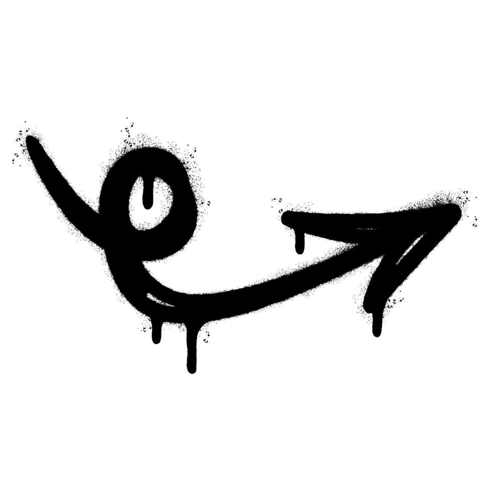 Spray Painted Graffiti arrow icon Sprayed isolated with a white background vector