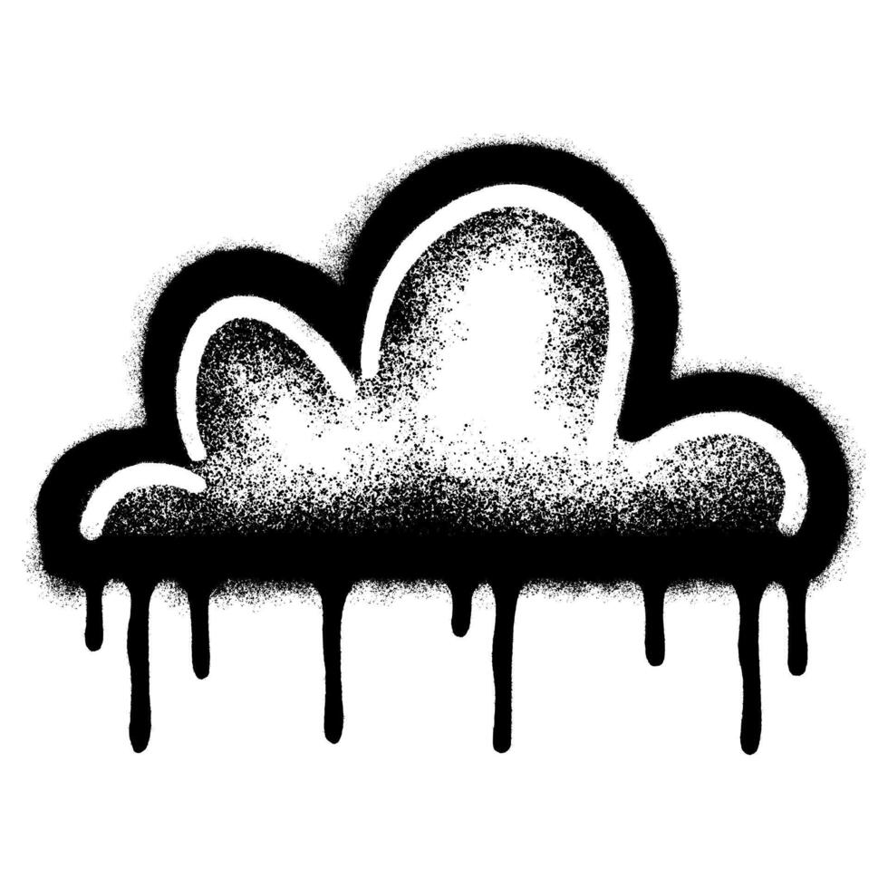 Spray Painted Graffiti cloud icon Sprayed isolated with a white background. vector