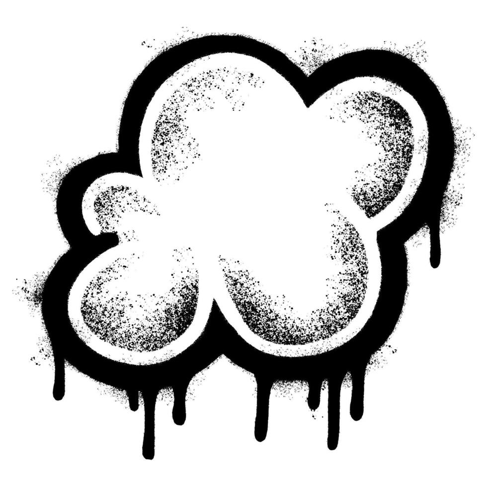 Spray Painted Graffiti cloud icon Sprayed isolated with a white background. vector