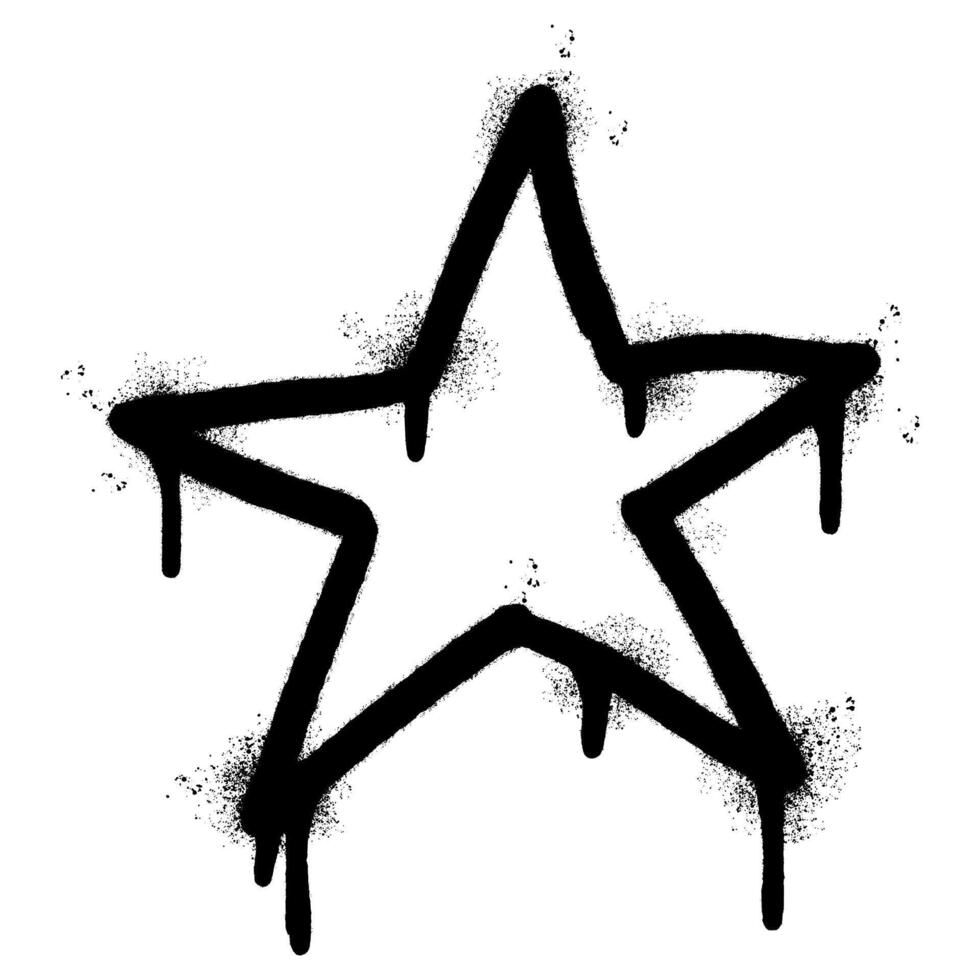 Spray Painted Graffiti star icon isolated on white background. vector