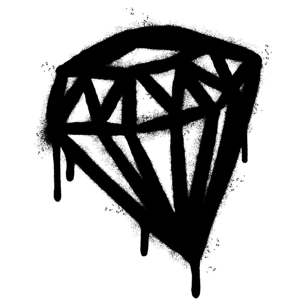 Spray Painted Graffiti diamond Sprayed isolated with a white background vector