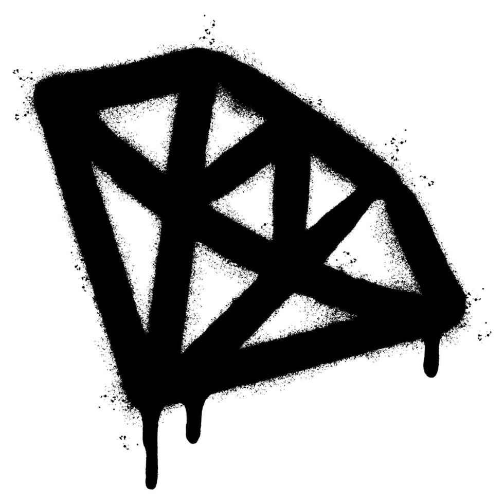Spray Painted Graffiti diamond Sprayed isolated with a white background vector