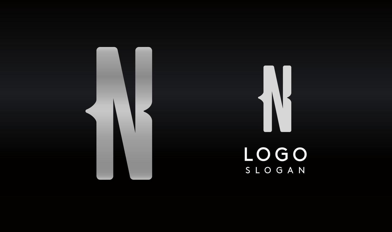 Stylized letter N with sharp, abstract cuts like bullet passing trail through letter for modern sleek logo design, creative agencies branding, tech startup, corporate identity. illustration. vector