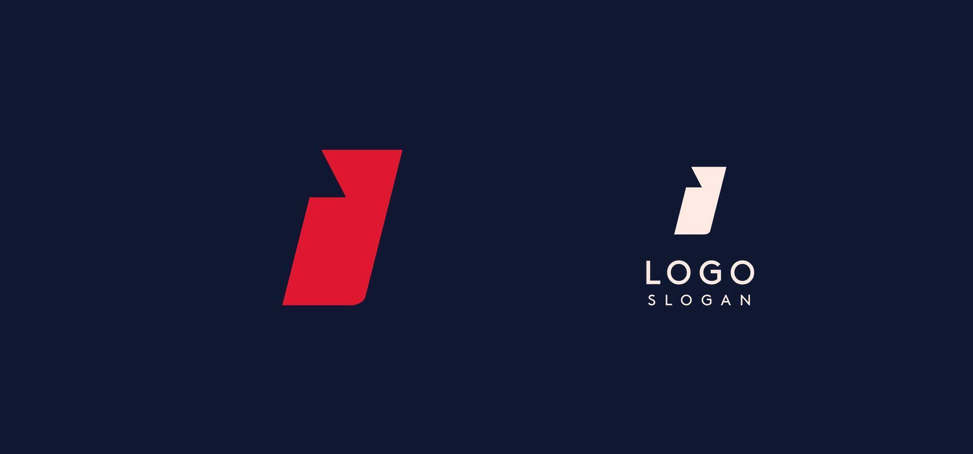 Wide bold red letter I, modern dynamic logo for business identity of technological, automotive and sports business. illustration. vector