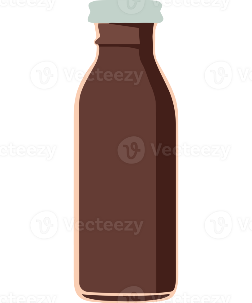 A brown bottle with a white cap on it png