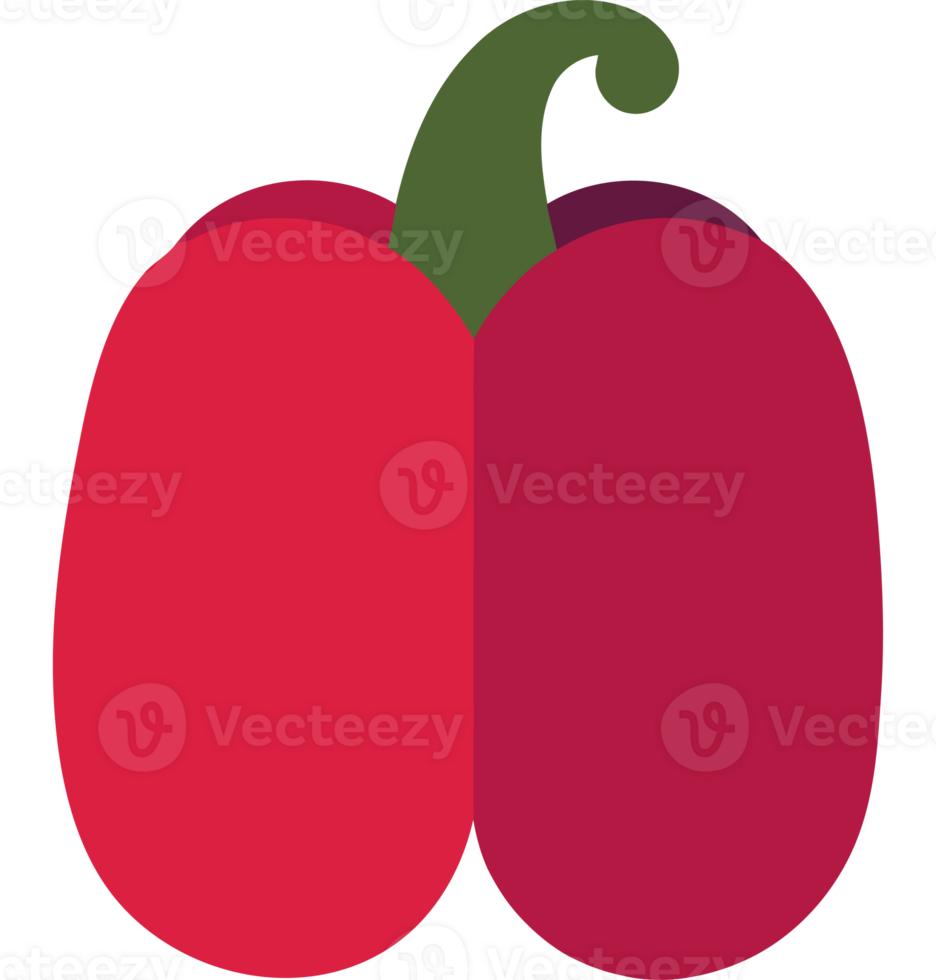 A red pepper with a green stem png