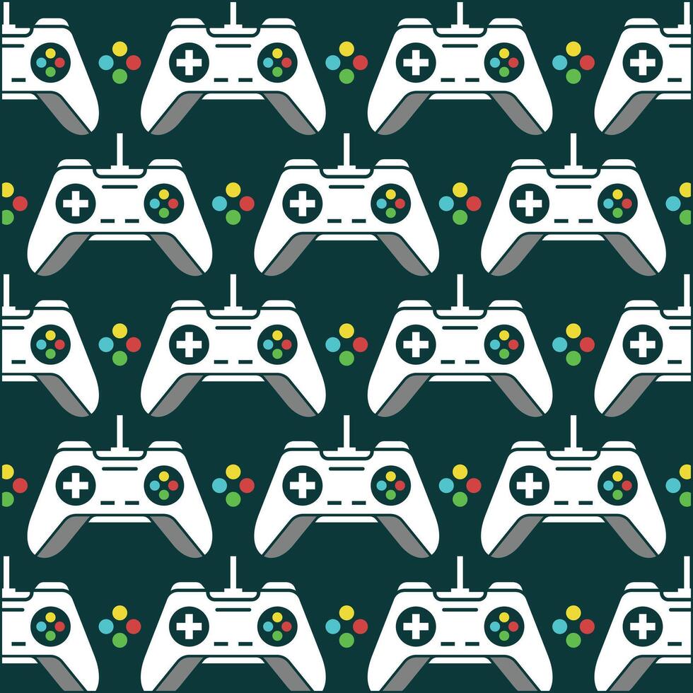 Joystick Game Pattern with Blue background vector