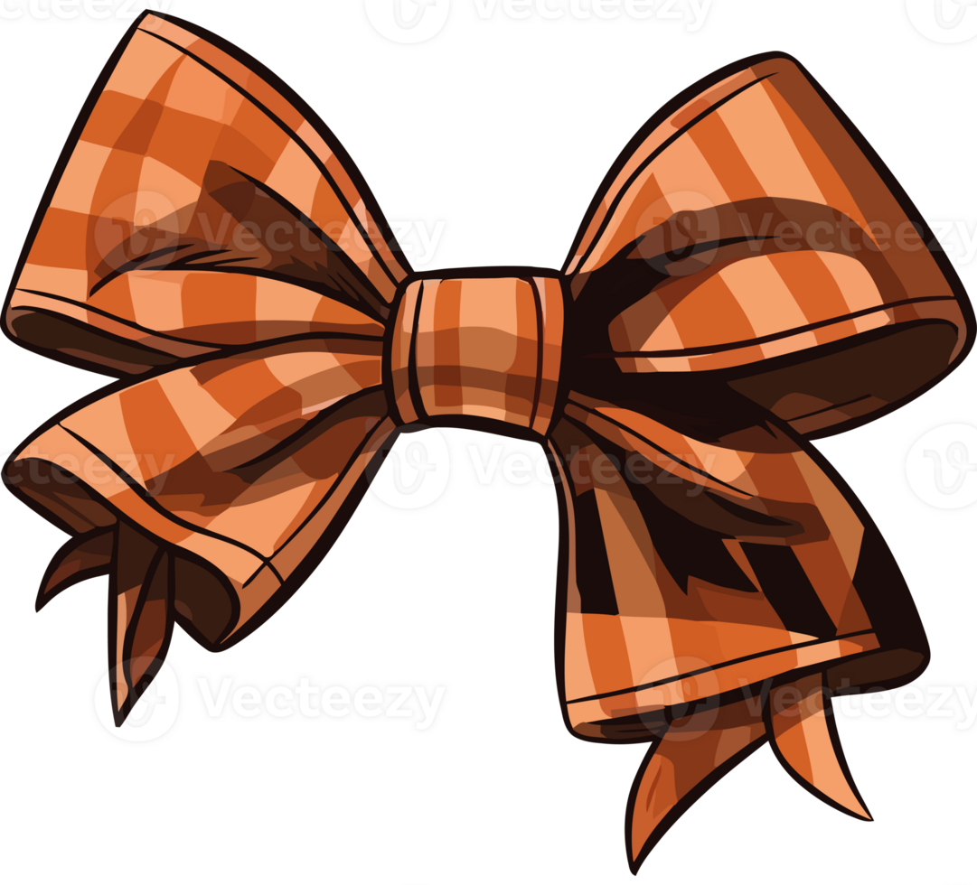 Orange plaid bow clip art png