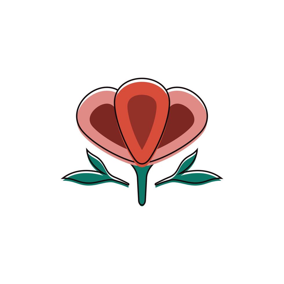 Nature Flower Blossom with leaf logo design template element vector