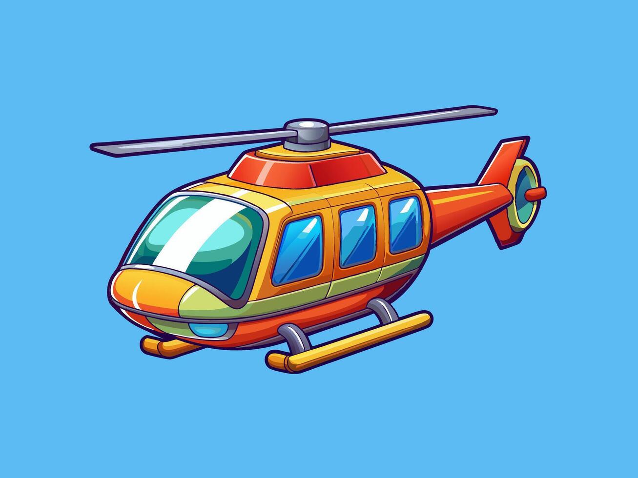 Colorful Helicopter 3D Illustration, Helicopter, Helicopter Icon Illustration, Helicopter Silhouette of an isolated vector