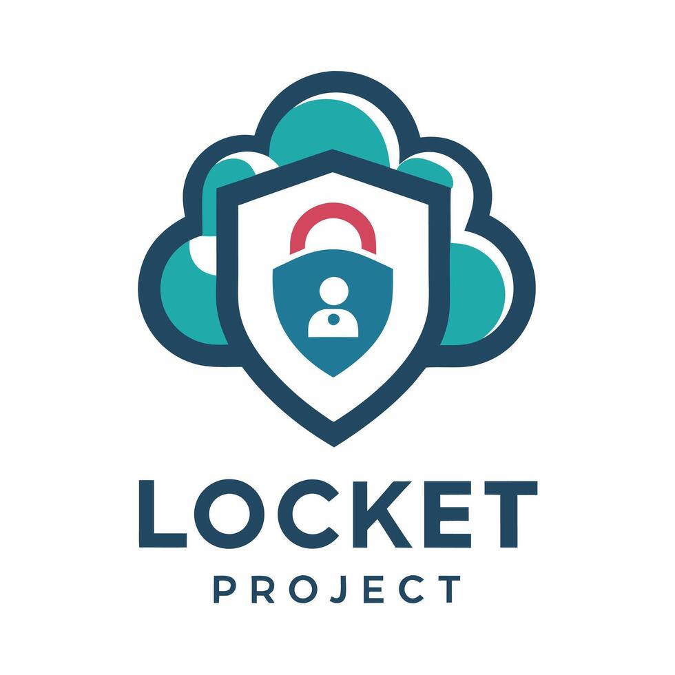 Locket Project Cloud Security modern Logo Design Template Illustration vector