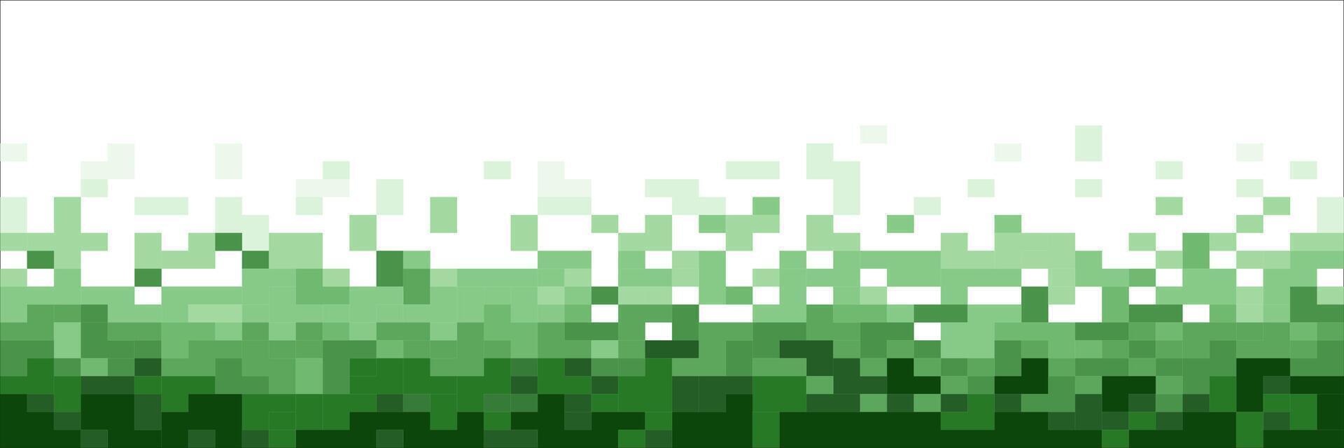 Fading green pixel pattern. Abstract pixels disintegrate pattern, geometric mosaic shape background vector