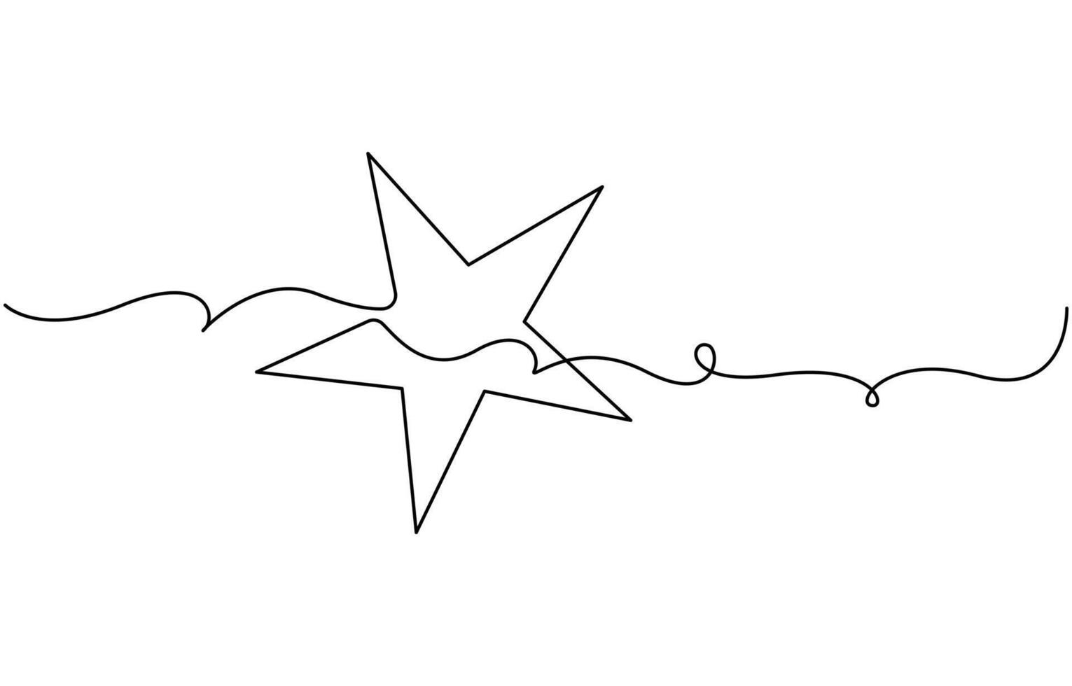 Star in continuous line drawing vector
