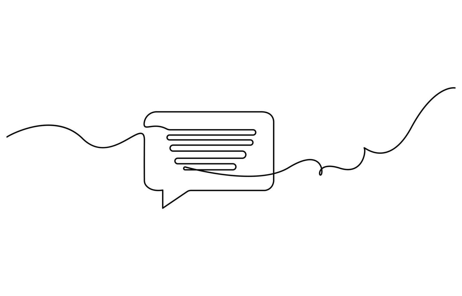 Speech bubble line art continuous one line drawing vector