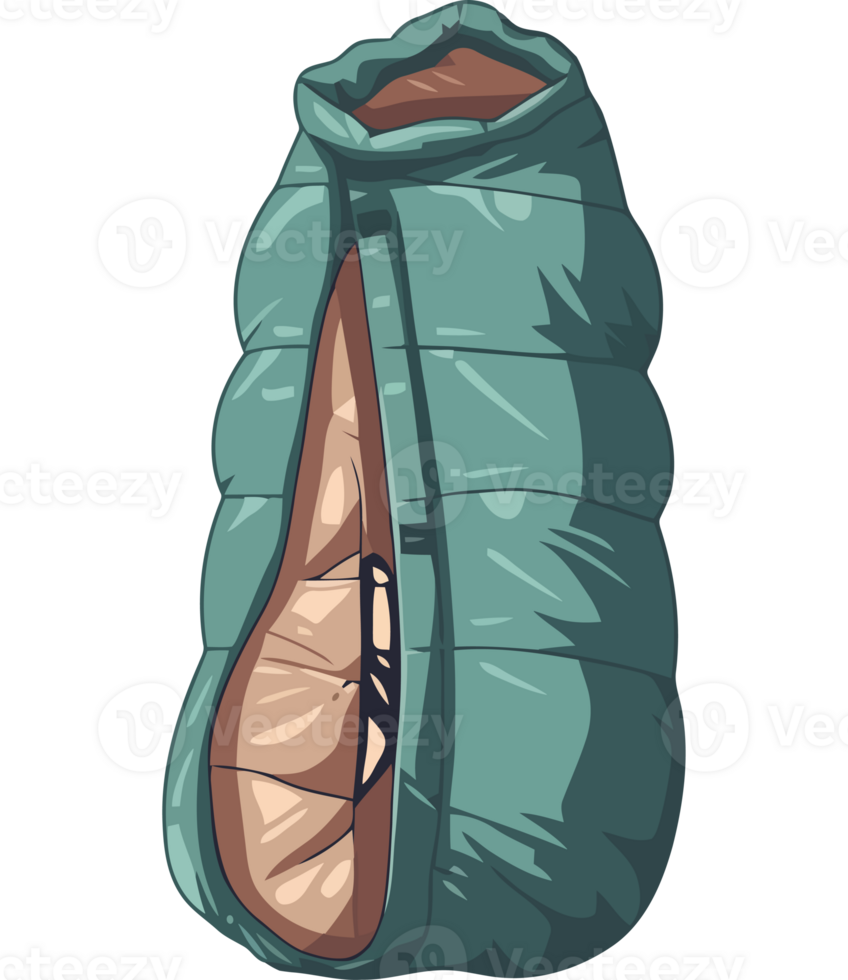 A sleeping bag with a zipper on it png