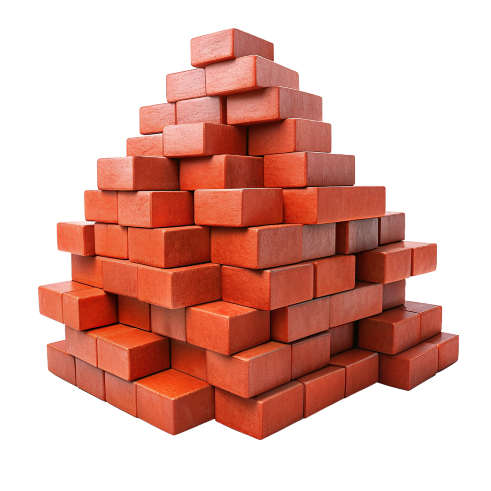 Red Brick Stockpile 3d Render png