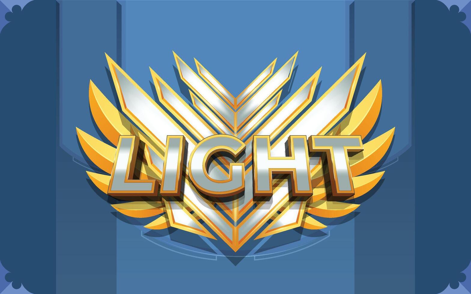 Light 3D Text Effect With Winged Emblem Logo or Background vector