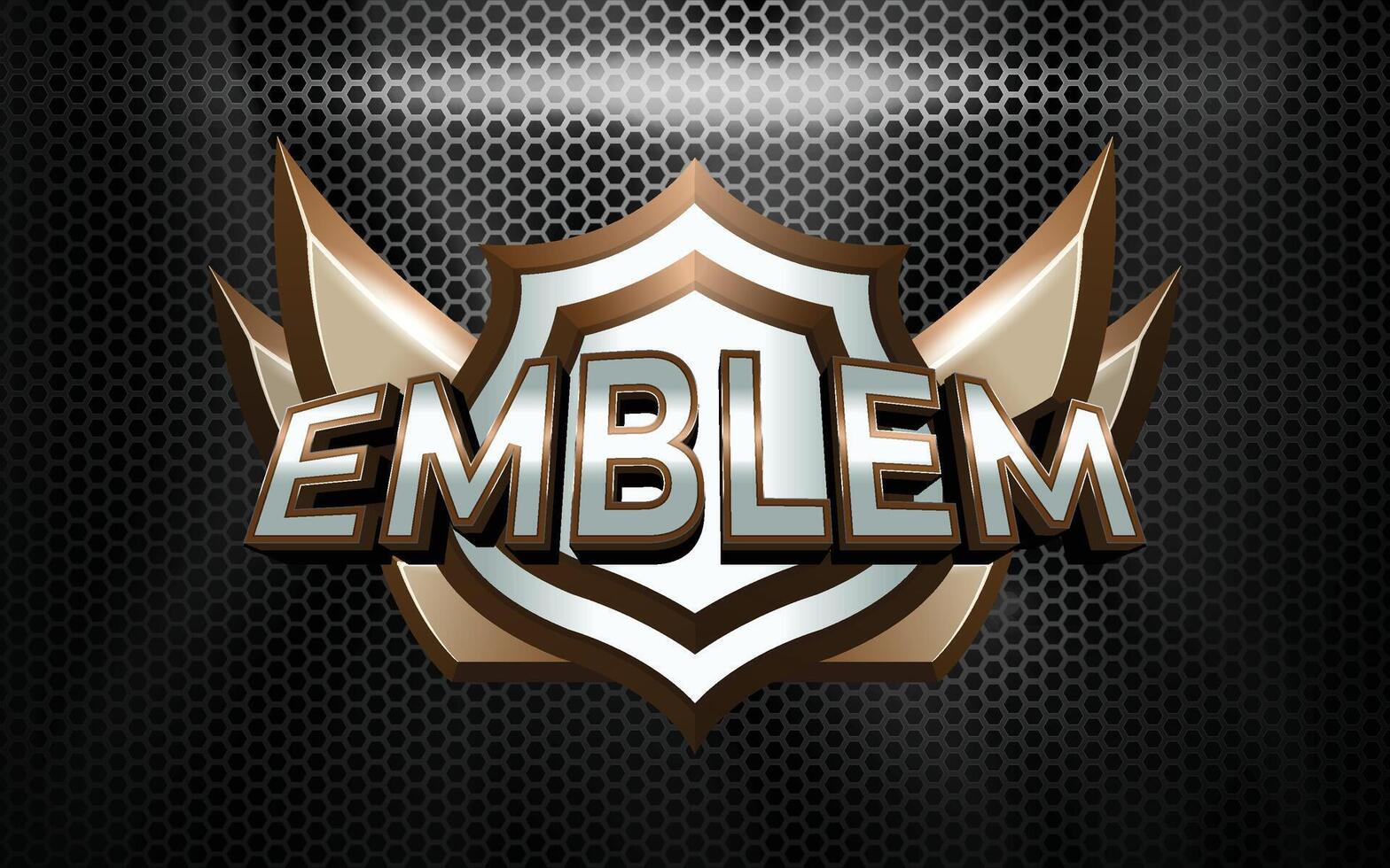 Emblem Game Badge 3D with Text Effects vector