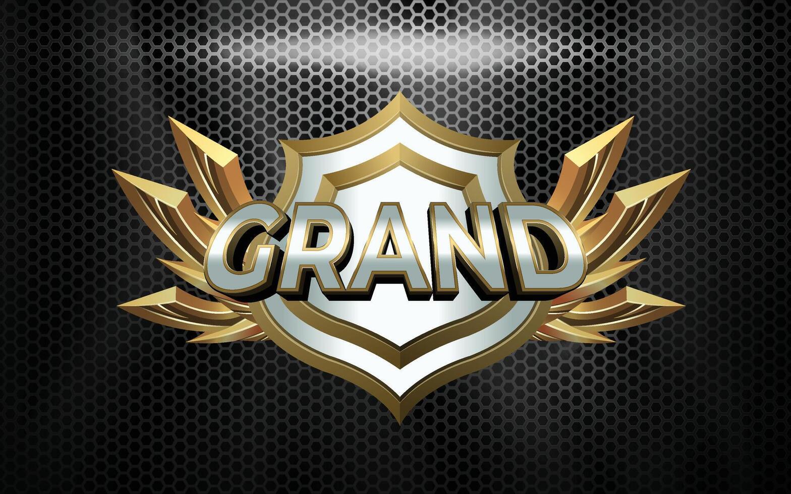 Grand Game Badge 3D with Text Effects vector