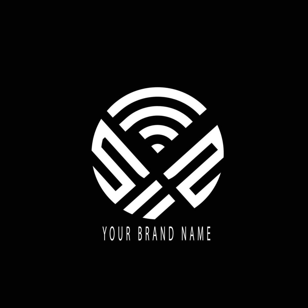 a black and white wifi logo with a circular design that says your brand name. vector
