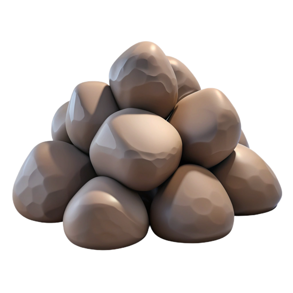 Assorted Pile of Stones 3d png