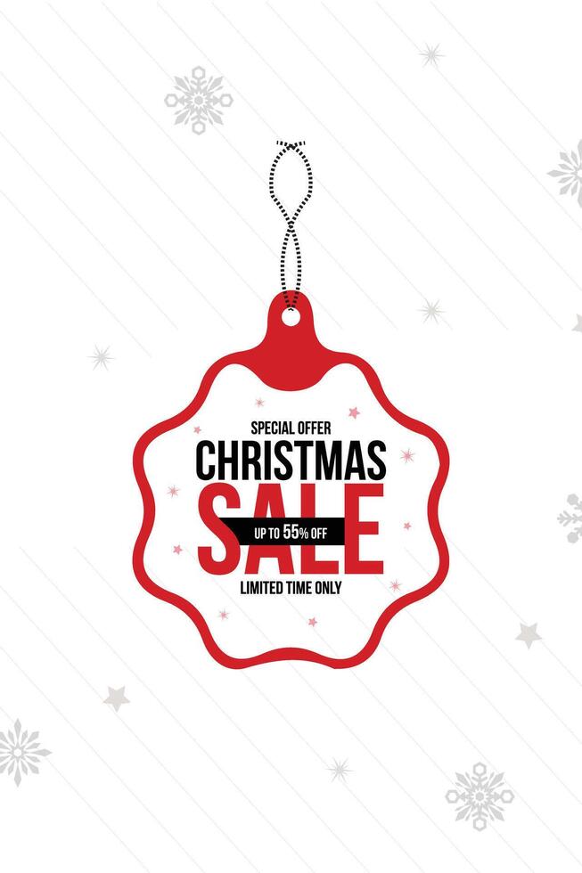 Christmas red and black tag design vector