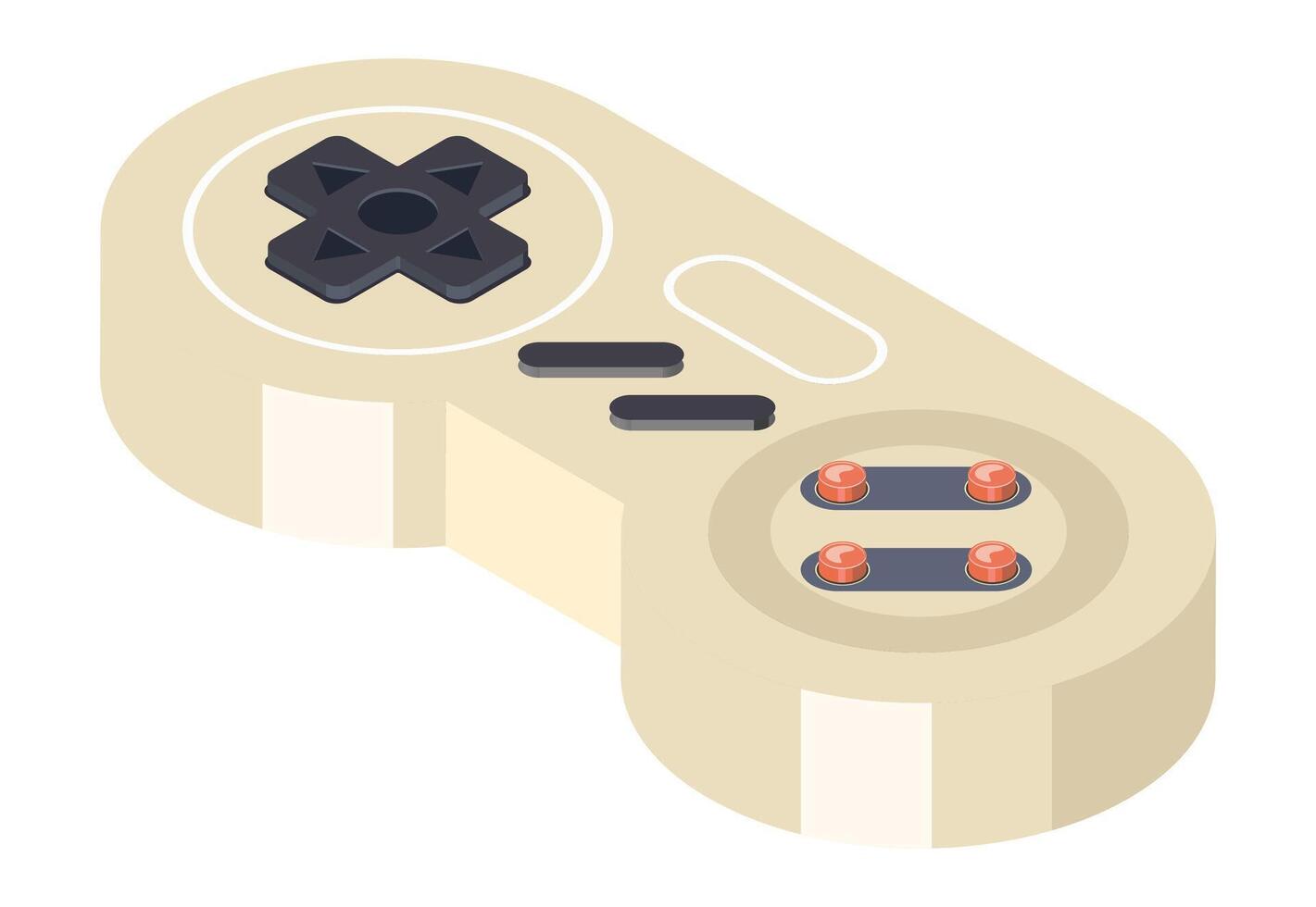 Vintage game console controller, gamepad, joystick for a trip down gaming memory lane vector