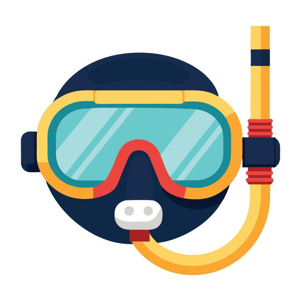 Diving mask with snorkel illustration vector