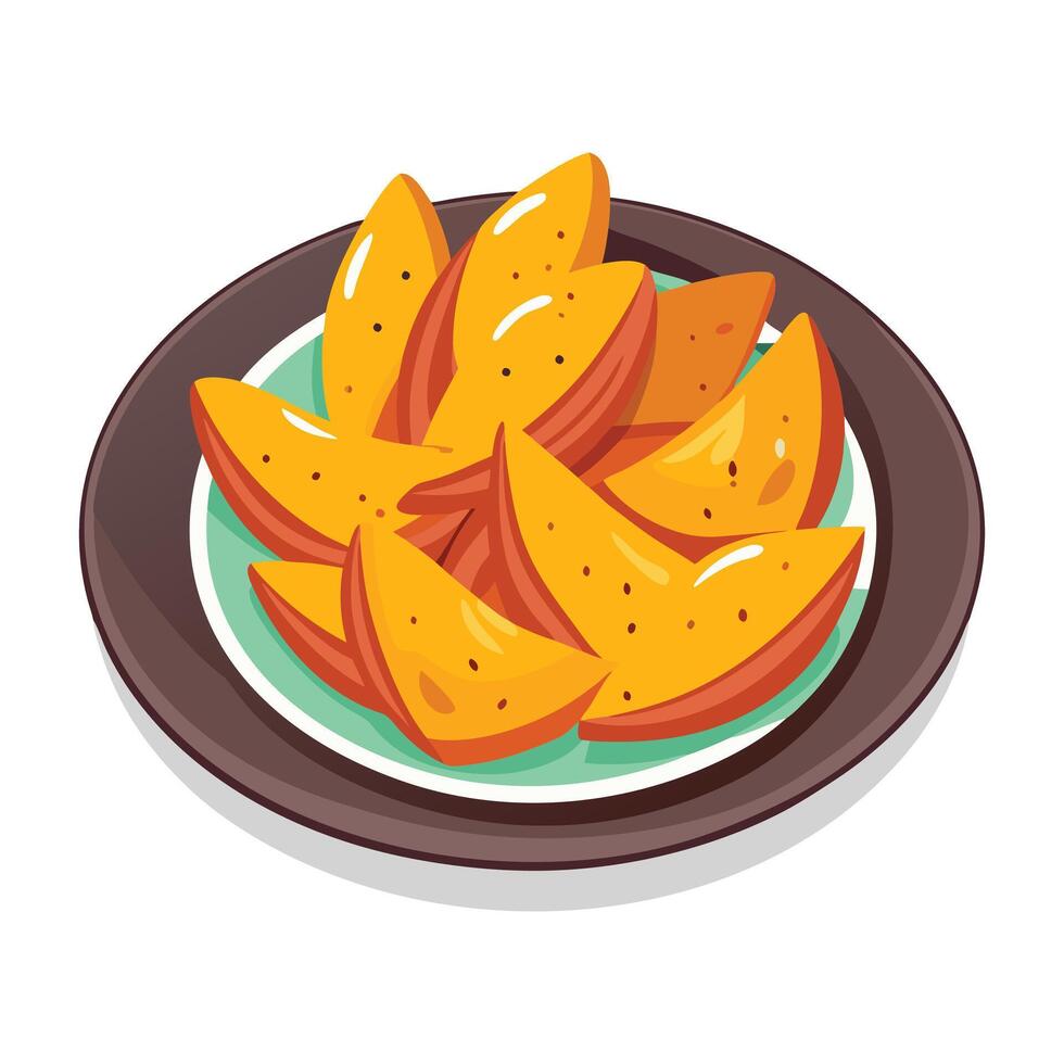 potato wedges isolated illustration vector