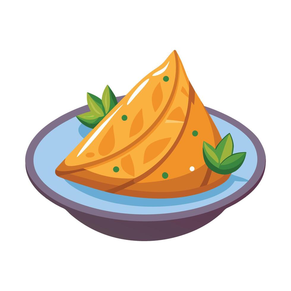 fried samosa illustration vector