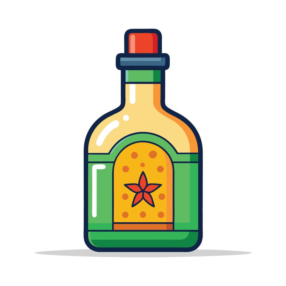 bottle of tequila illustration vector