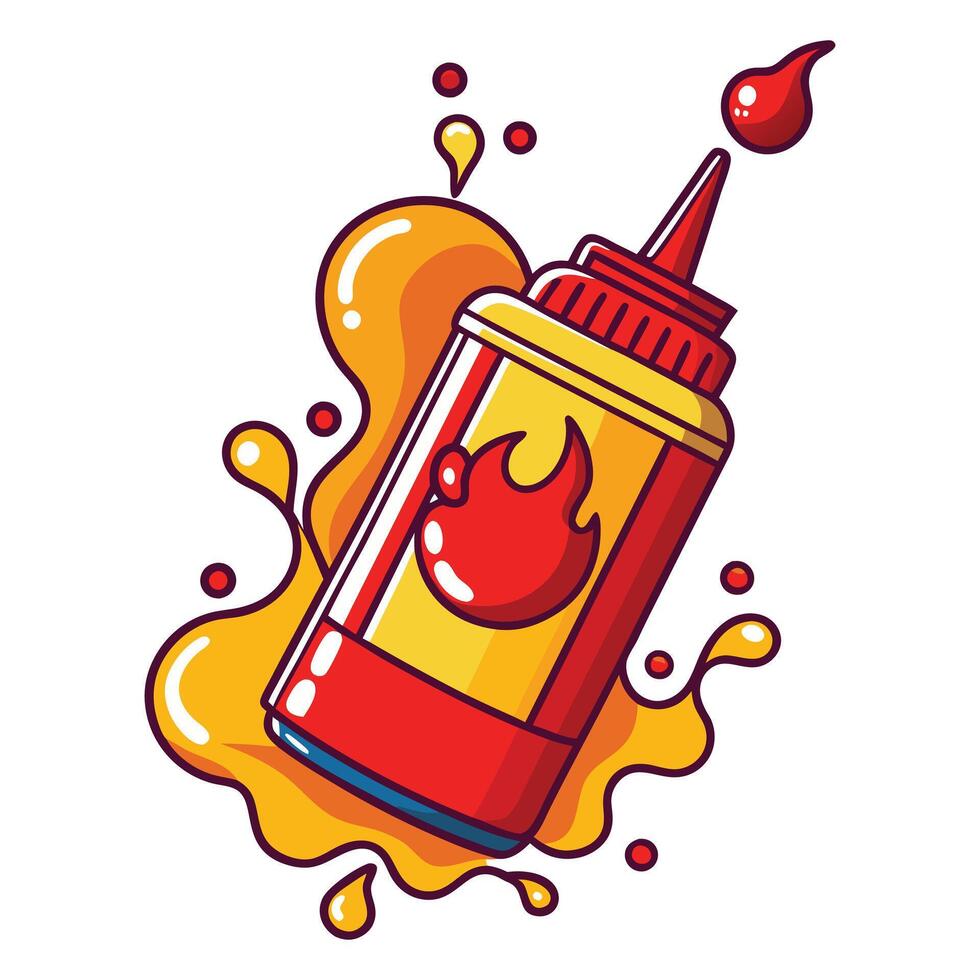 ketchup sauce squirt illustration vector