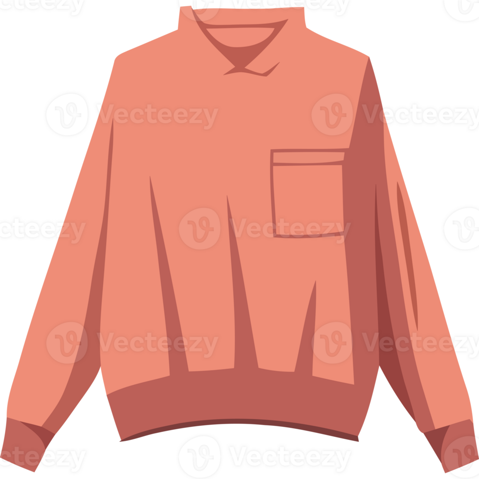 An orange sweater with a pocket png