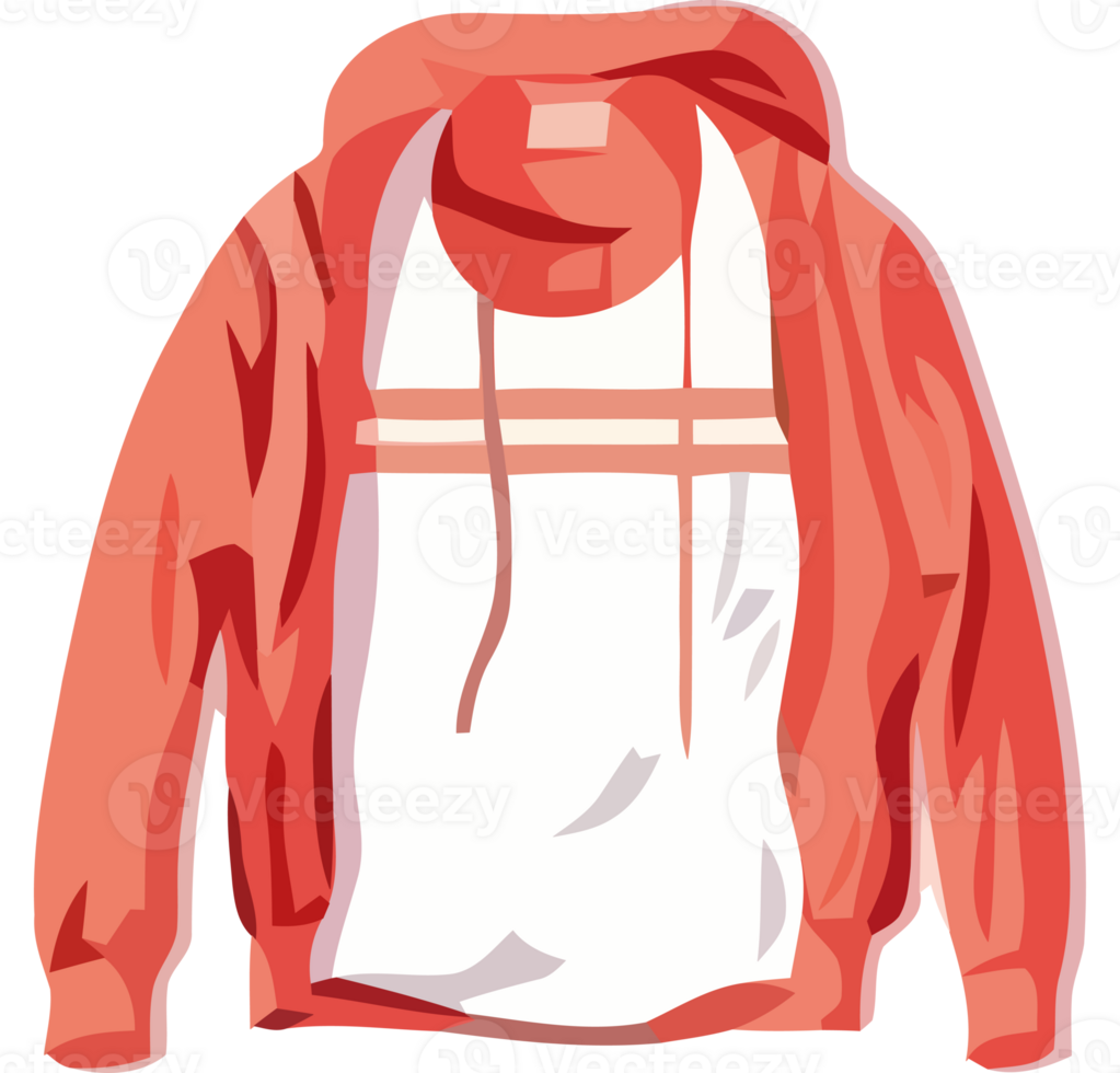 An orange hoodie with a white t - shirt png