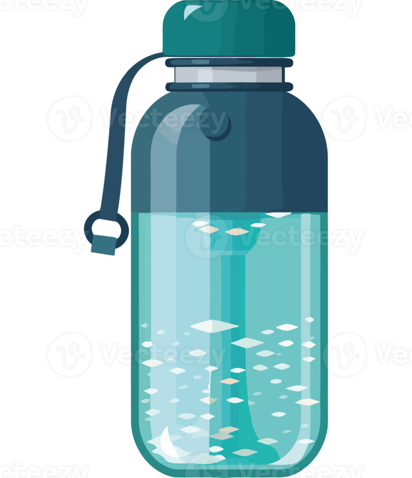Water bottle with fish in it png