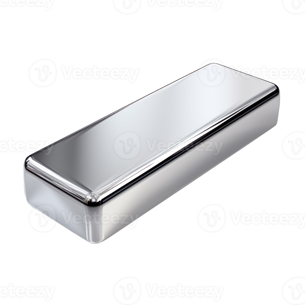 A silver bar isolated on transparent background png