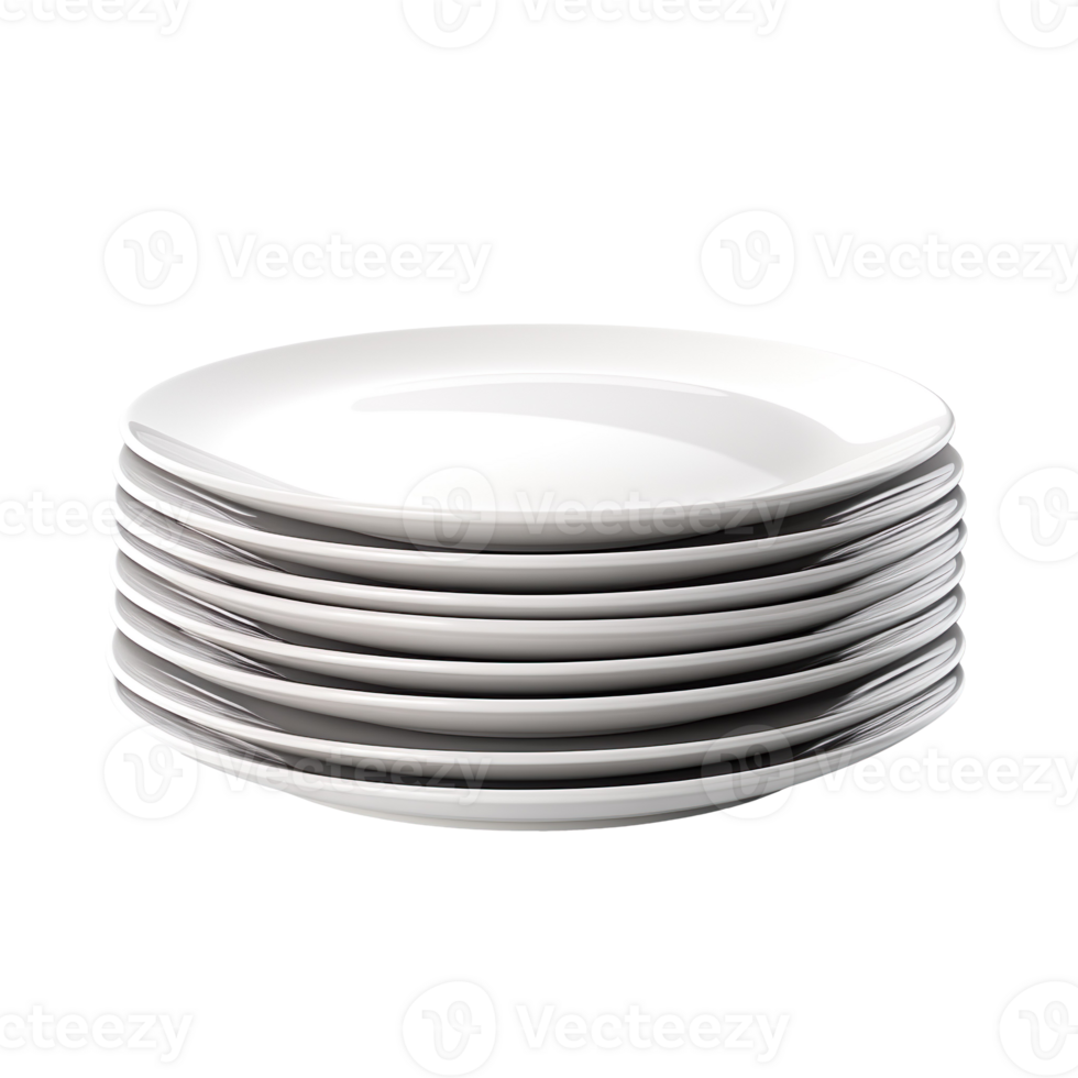 a stack of white plates isolated on transparent background png