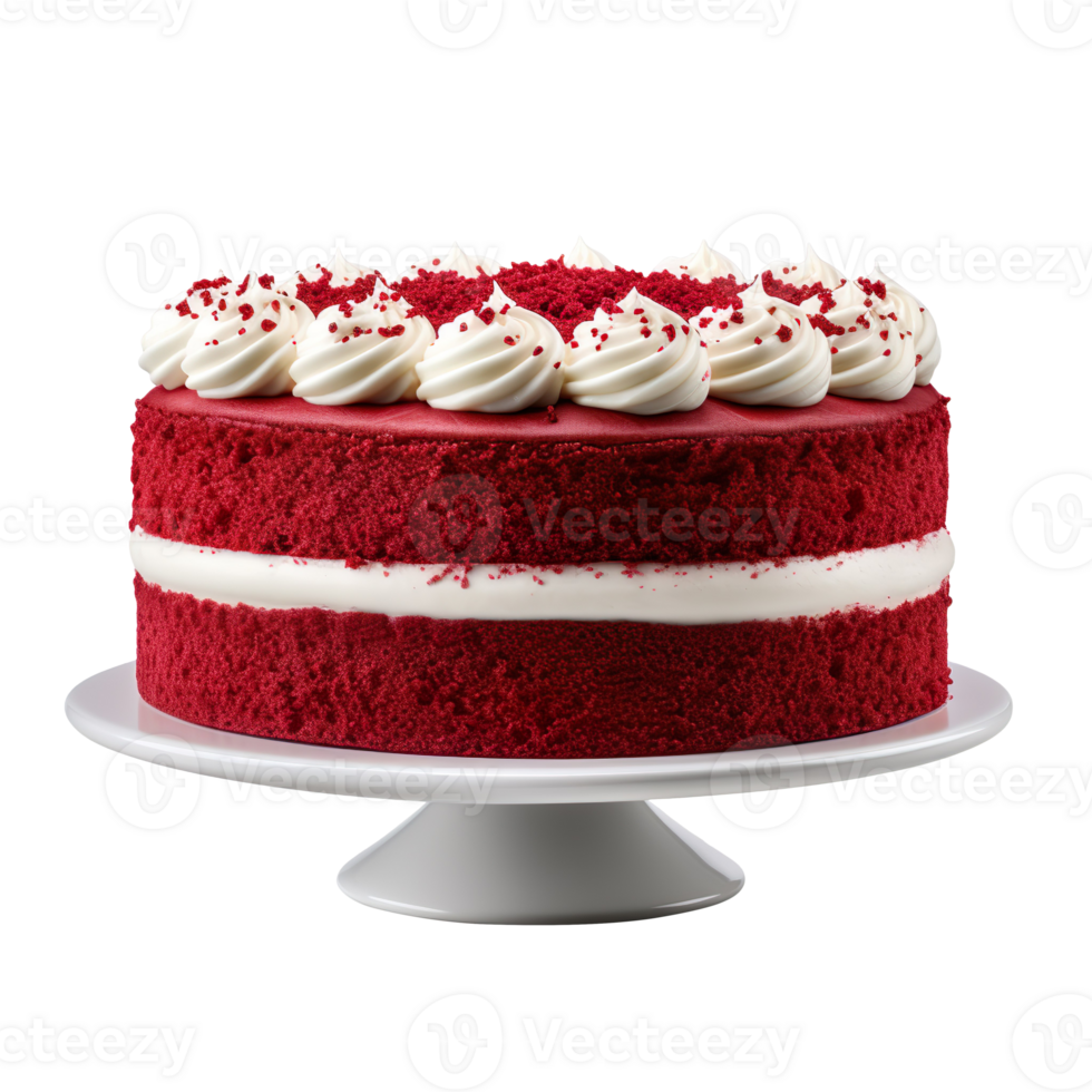 A red velvet cake isolated on transparent background png