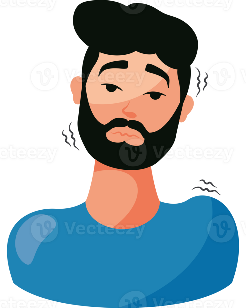 A man with a beard and a blue shirt png
