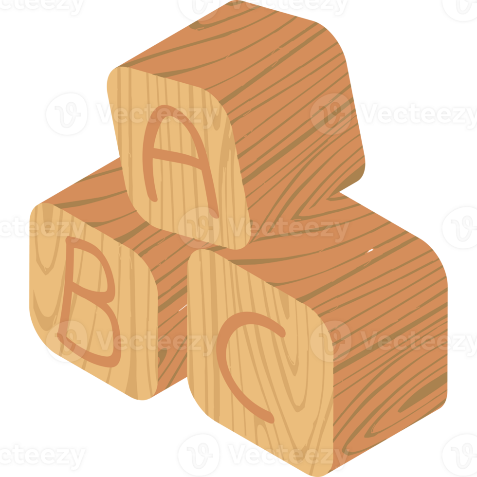 Wooden blocks with the letters abc png