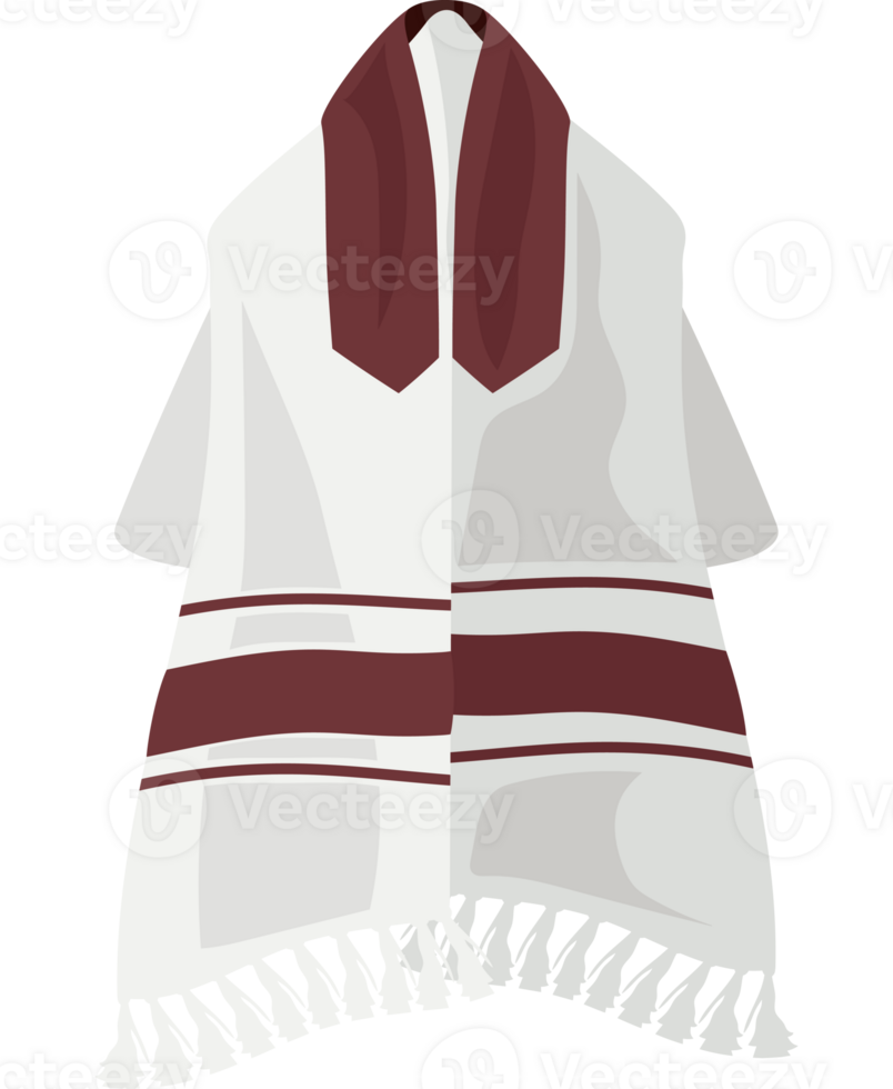A white and red scarf with a red trim png