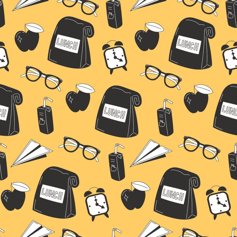 Lunch Break Delight Seamless Pattern vector