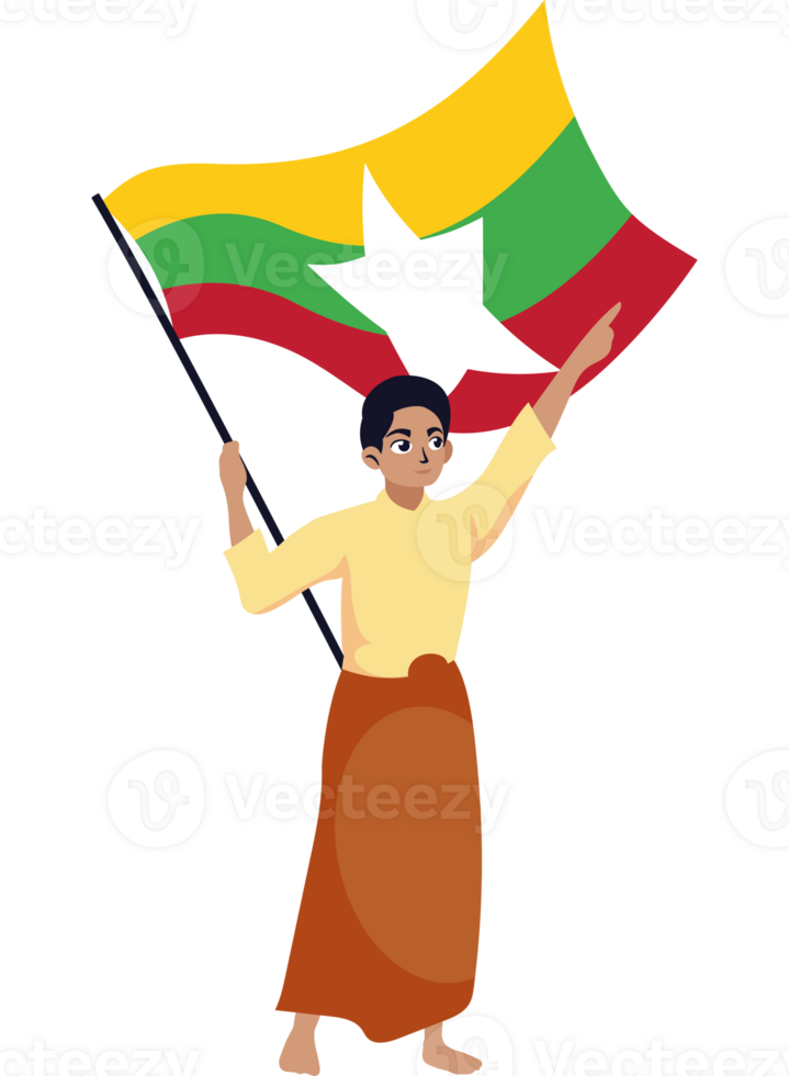 Myanmar flag illustration png